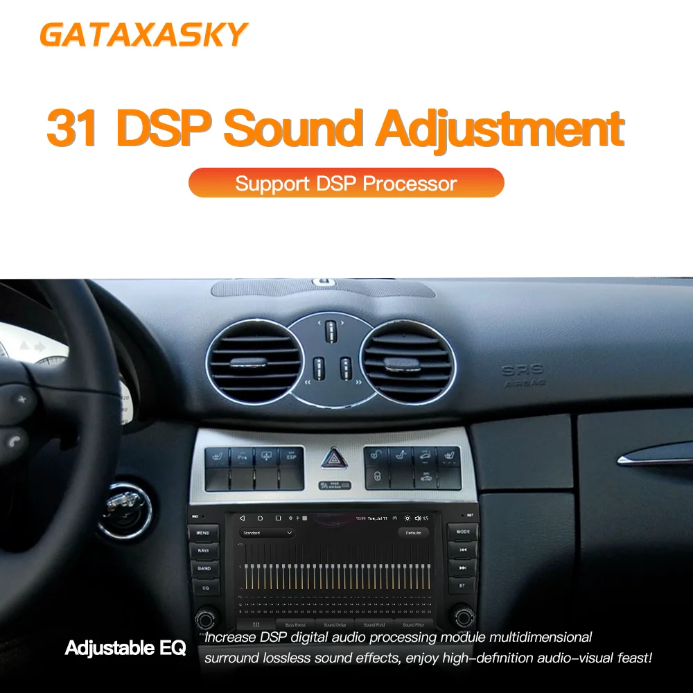 GATAXASKY-reproductor Multimedia con GPS para coche, Radio estéreo con Android 12, 8 pulgadas, CarPlay, SWC, BT, para Mercedes Benz CLK Class W209