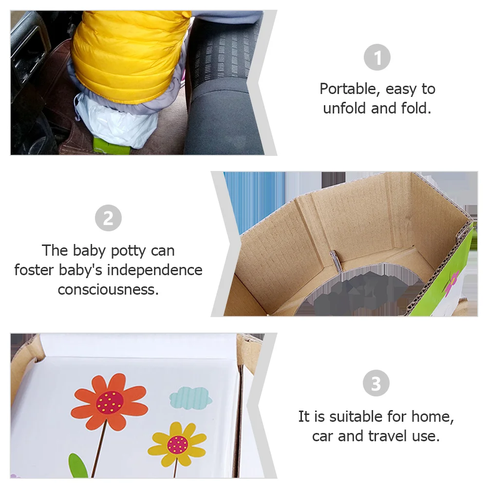 Portable Baby Paper Travel Toilet Folding Toilet for Baby Convenient and Compact Foldable Potty Seat for Car Travel