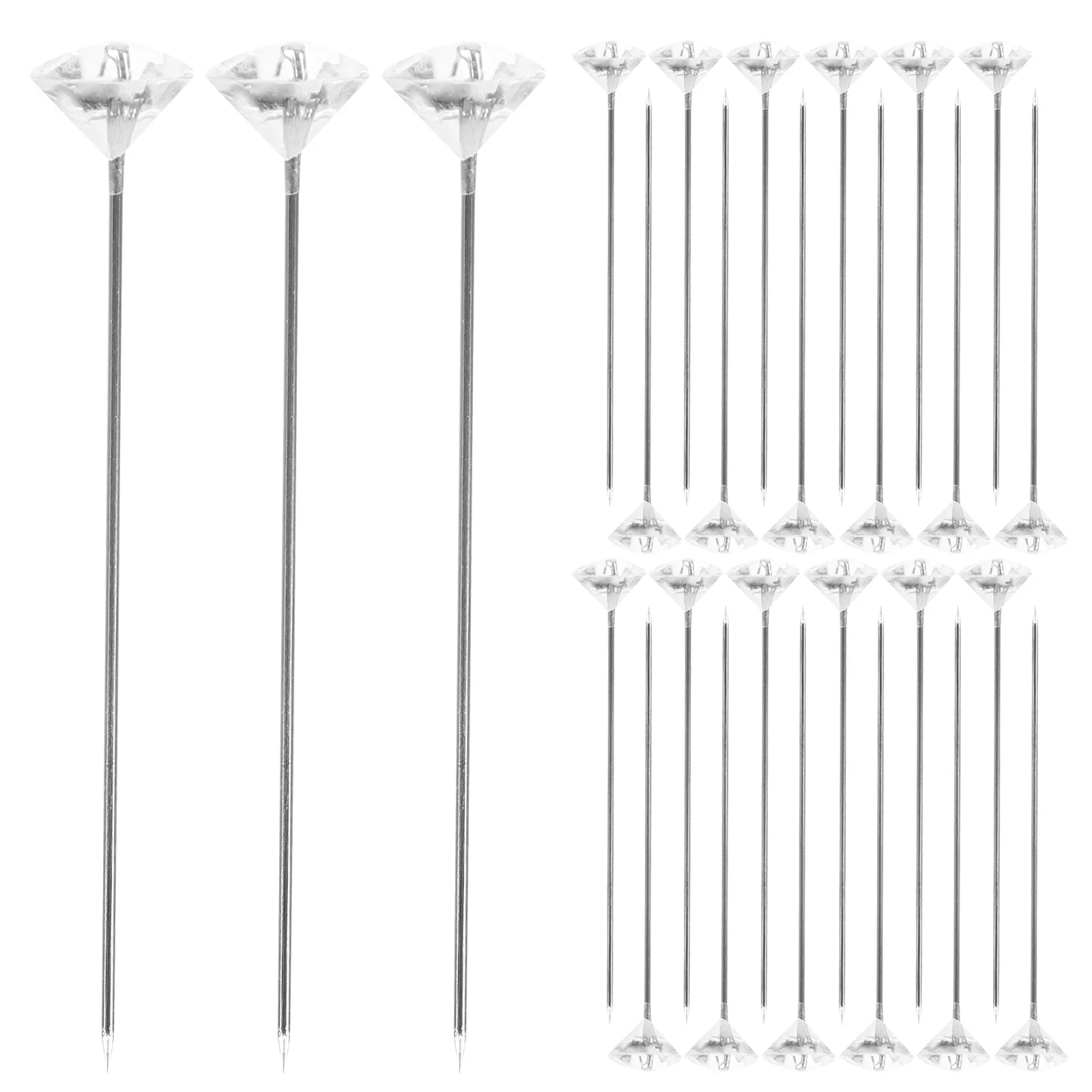 

100 шт., брошь со стразами, булавки, акриловые прозрачные свадебные цветы, дизайн, безопасная прямая булавка для DIY, декор, букет