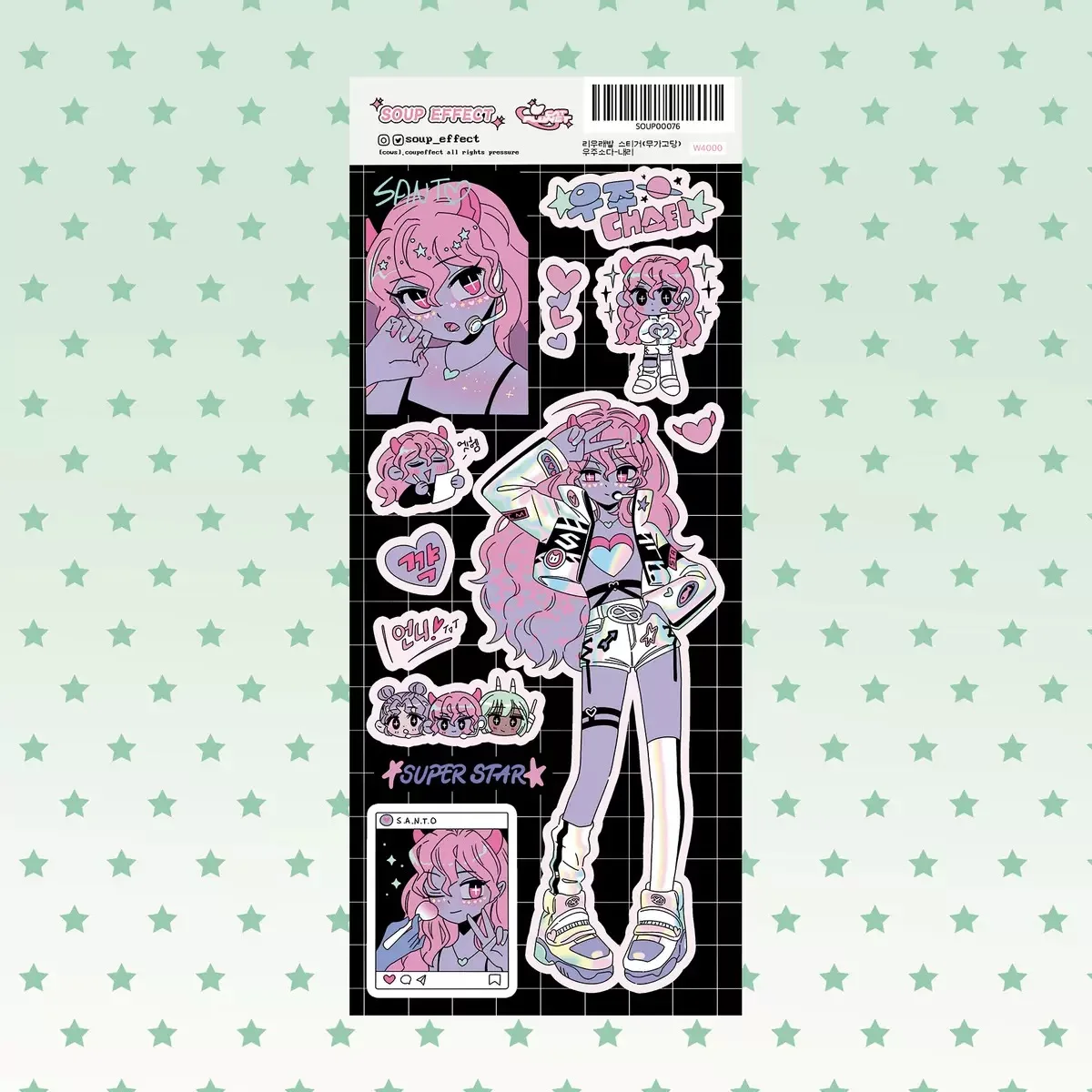 Korean Cartoon Stickers Cute Sweet Cool Girl Character Stickers Handbook Diary Notebook Planner Scrapbook DIY Decorative Sticker