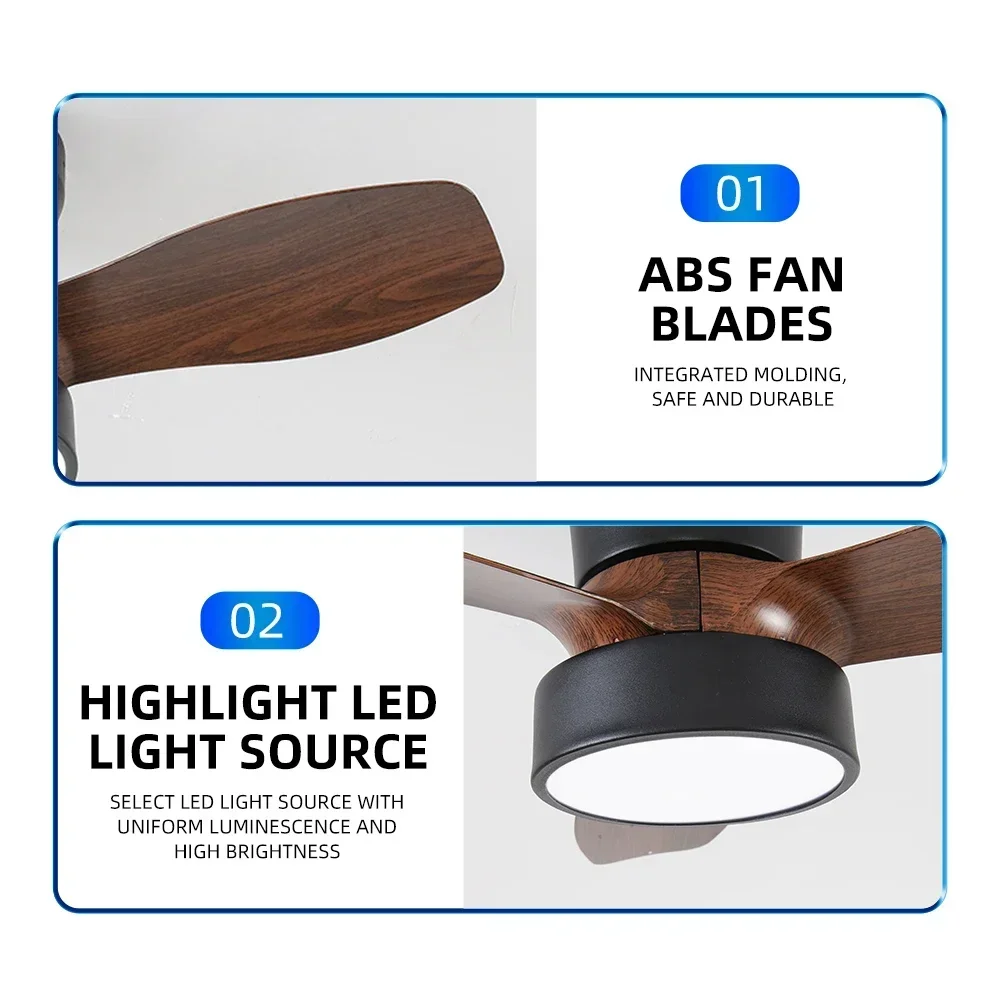 مروحة سقف مدمجة 62 سم مع جهاز تحكم عن بعد وإضاءة، 24 وات، مروحة صامتة صغيرة مناسبة لغرف النوم وغرف الطعام والمطابخ #5