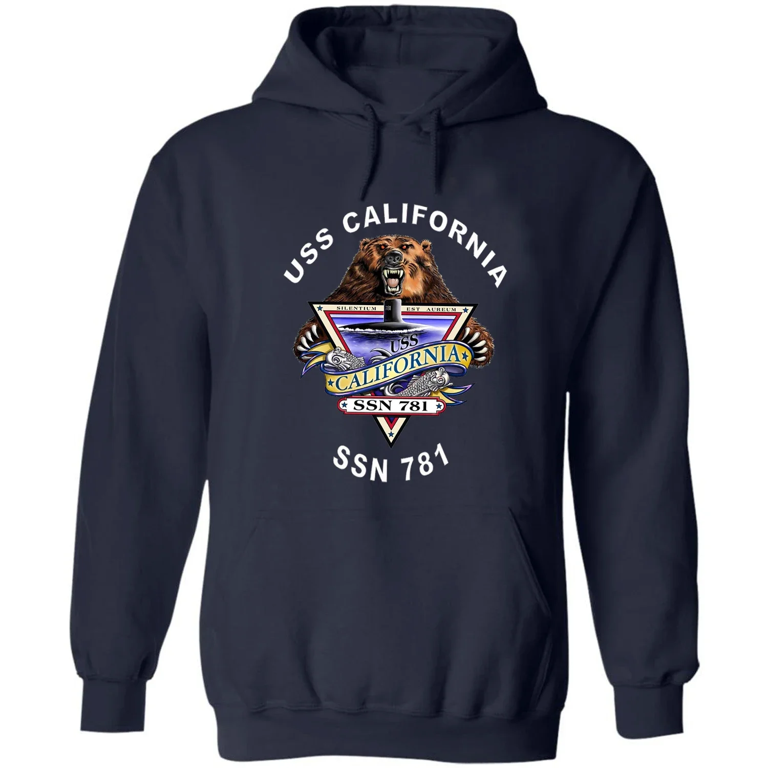 USS California SSN-781 Attack Submarine Crest Pullover Hoodie 100% Cotton Comfortable Casual Mens Sweatshirts Fashion Streetwear