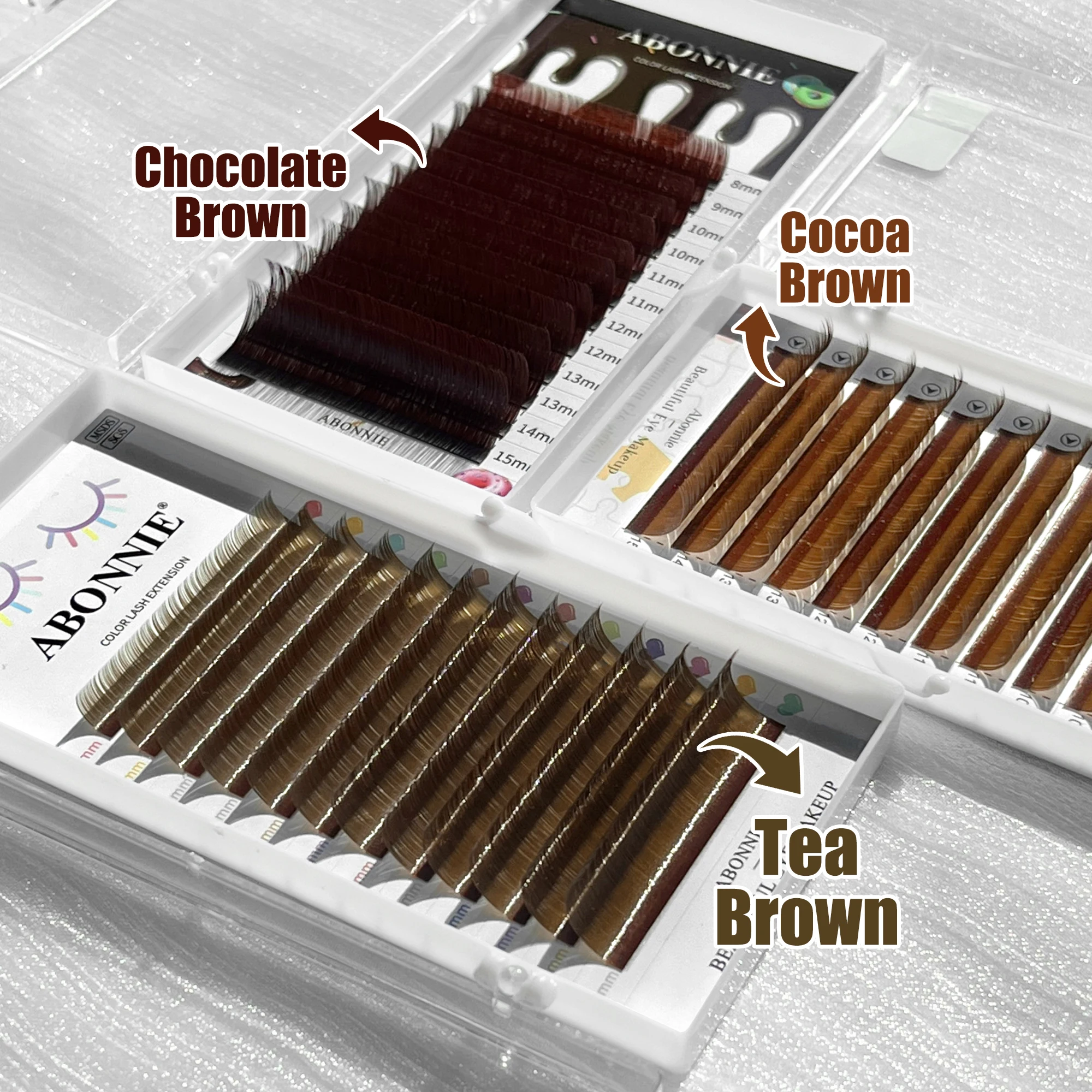 

ABONNIE Dark Brown Eyelash Extension Mix 8-15mm Mink Individual Eyelash Lashes High Quality Color Natural Korean Eyelashes