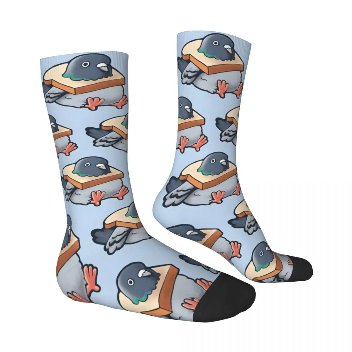 Funny Men's Socks Hungry Pigeon Retro Hip Hop Casual Crew Sock Gift Pattern Printed - view 4
