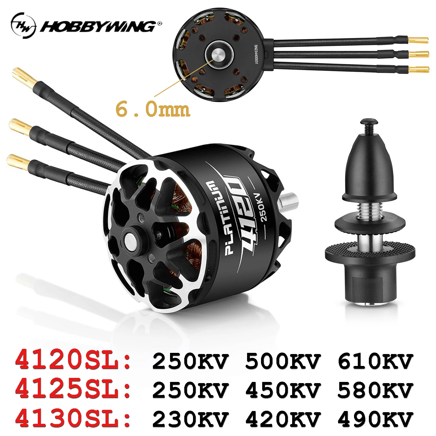 

HOBBYWING Platinum 4120/4125/4130SL 41 Serie Fixed-Wing Brushless Motor Double Dynamic Balance For RC FPV Drone Airplane Upgrade