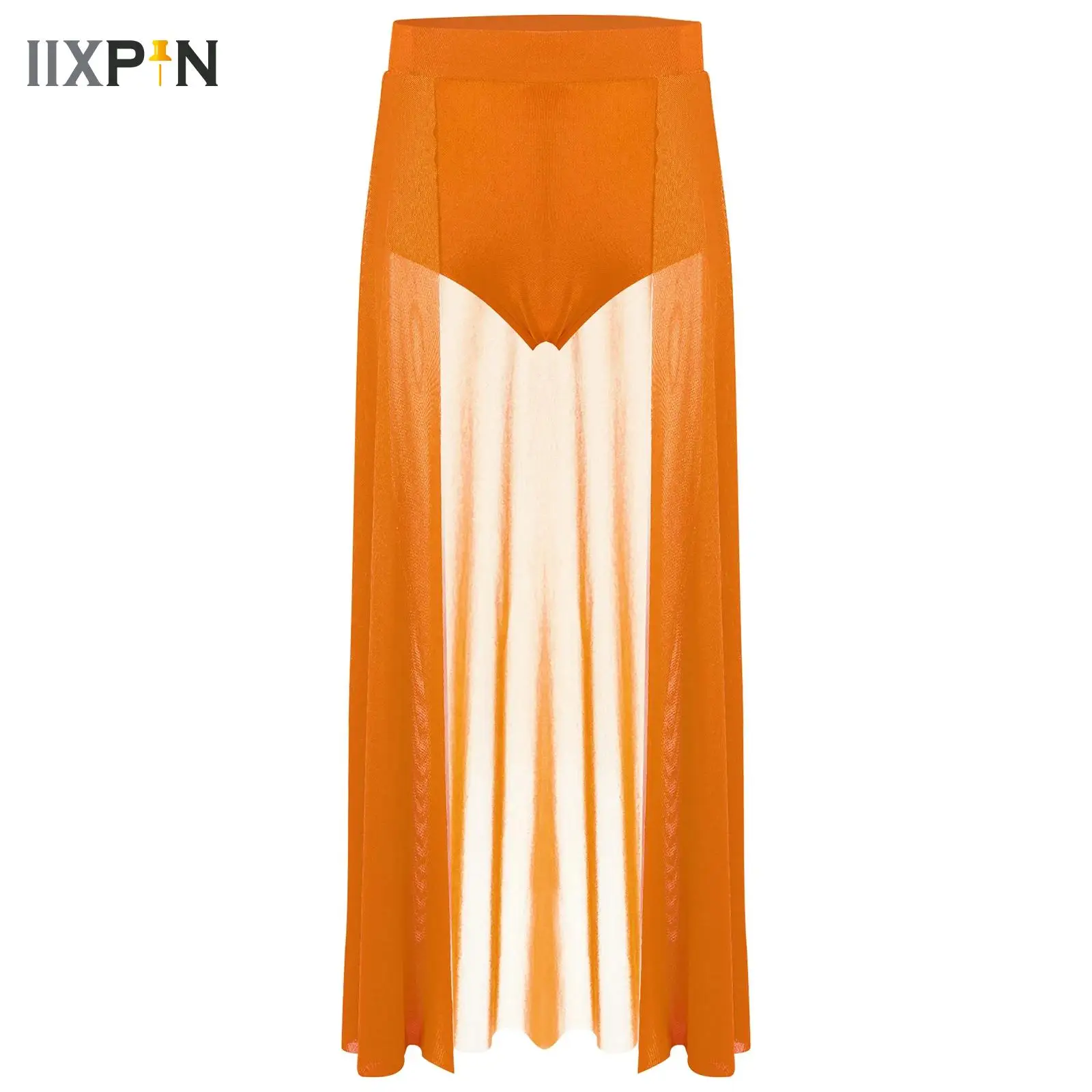 

Kids Girls Long Ballet Skirts Children Lyrical Soft Ballet Dress Ankle Length Skirt Lyrical Dance Stage Performance Costume