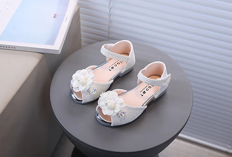 Mädchen-Sandalen mit Offener Spitze und Süßen Blumen, Kinder-Strandschuhe für Partys und Hochzeiten, 2026 Sommer Neue Kinder-Prinzessinnen-Schuhe mit Weicher Sohle – Detail 4