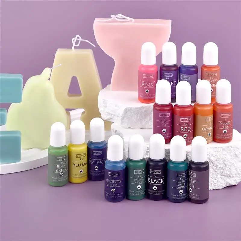 10ml/Bottle Candle Wax Pigments Non-Toxic Candle Soy Wax Pigment Liquid Dye Soy Wax Colorant DIY Soap Candle Making Material