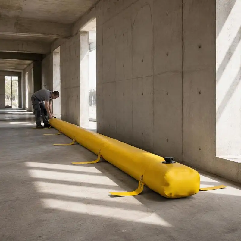 Barrière anti-inondation 290 L, protection contre les inondations, sacs de sable de 300 kg, 7,32 m x 25,4 cm x 15,3 cm, protection contre les inondations et étanchéité, barrière d'eau en PVC, préparation aux crises et réutilisable