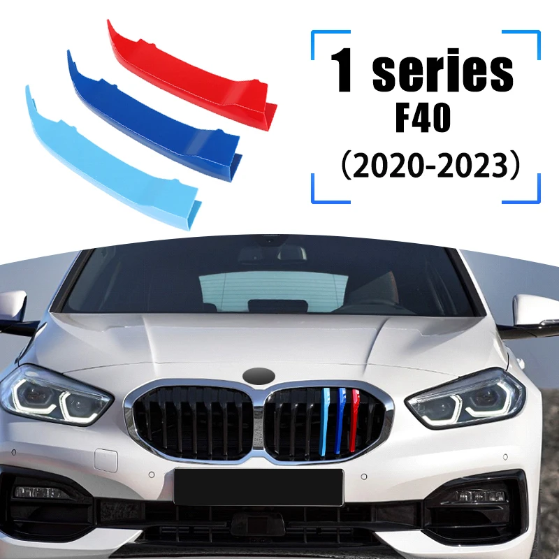 

3PCS ABS M-Color Car Front Bumper Racing Grills Strips Trim Clips For BMW 1 Series F40 2020-2023 Styling Exterior Accessories