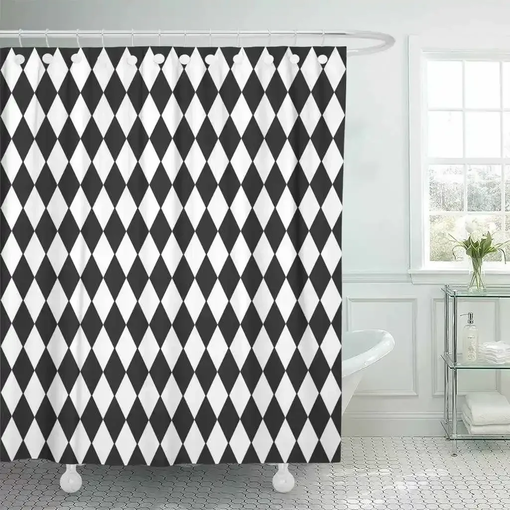 Creative Geometric Shower Curtain Set Mid Century Simple Line Graphics Abstract Art Bathroom decor Polyester Fabric Bath Curtain