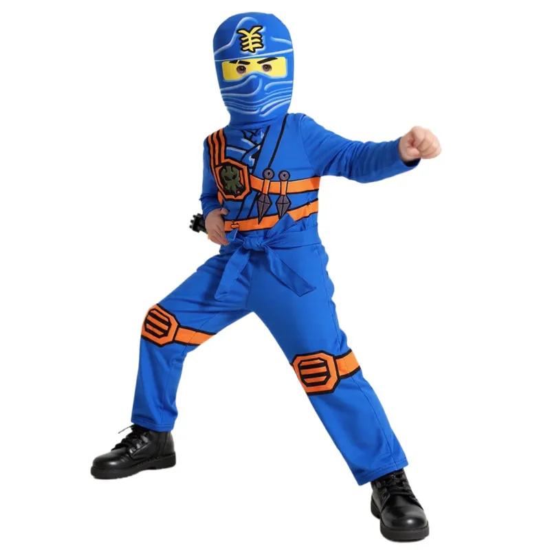 Kids Ninja Phantom Costume Japanese Samurai Masked Hero Halloween Performance Outfit Includes Toy Accessories