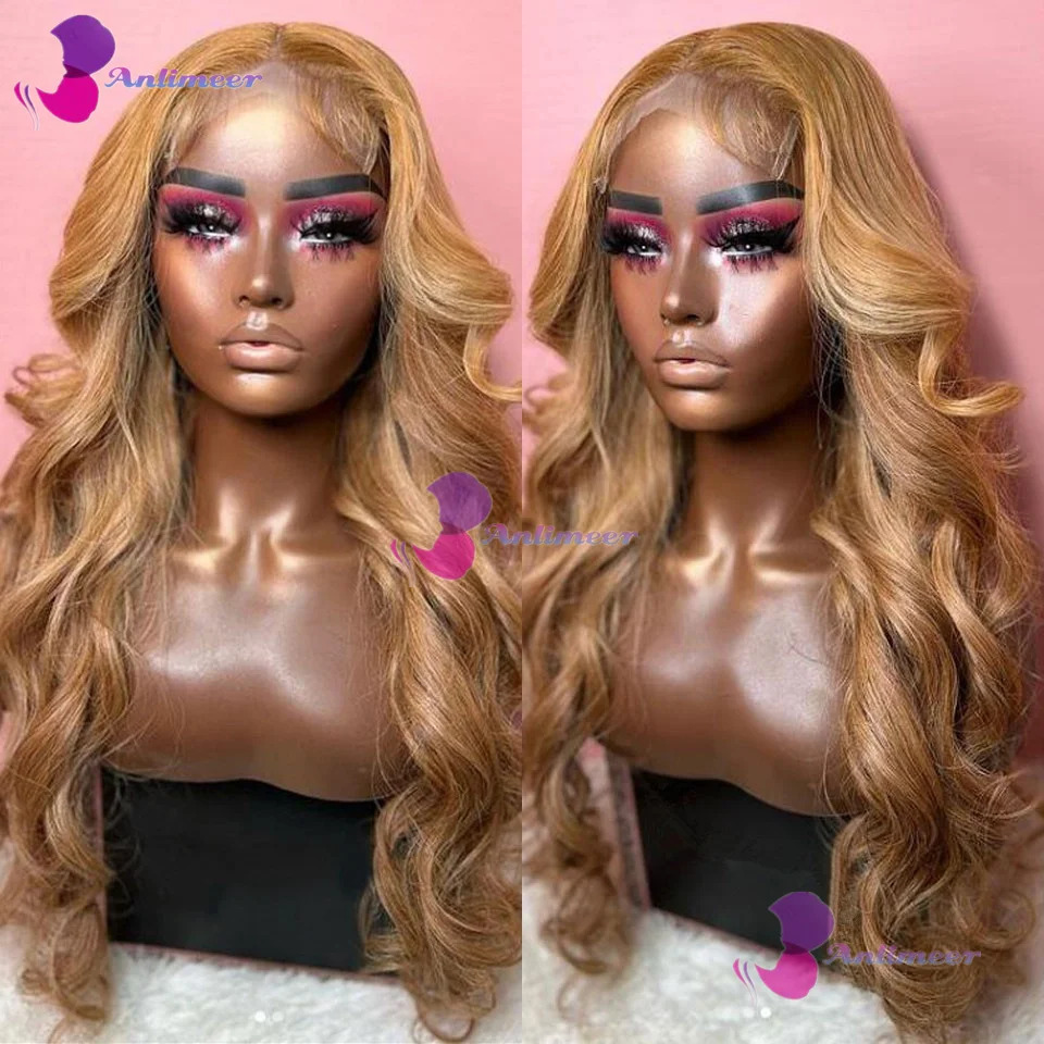 

Honey Blonde Body Wave Glueless 13x4 Silk Top Lace Front Wigs #27 Brazilian Human Hair 360/Full Lace Human Hair Wigs