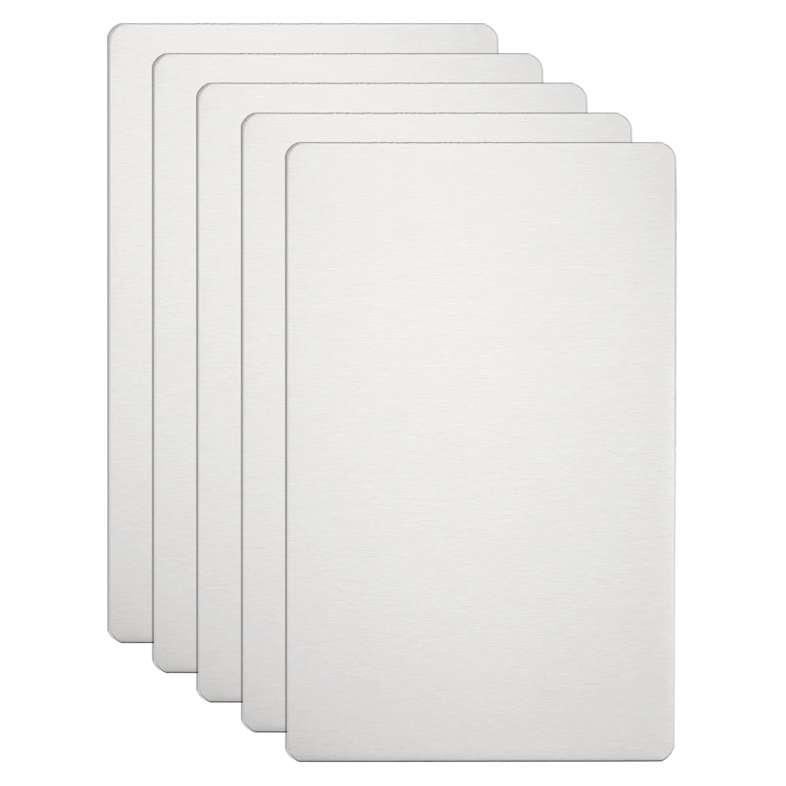 

5/10Pcs Metal Business Card 304 Stainless Steel Brushed Laser Engraving Cards Custom Blanks CNC Engraving Sheets for Office Gift