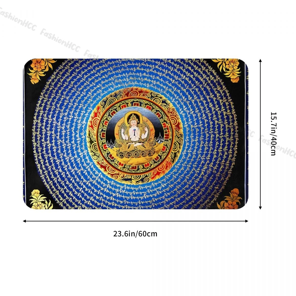 Buddhist God Belief Bathroom Mat Mandala Doormat Flannel Carpet Entrance Door Rug Home Decor