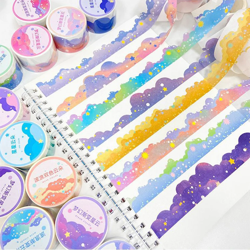 Clouds Stars Washi Tape Scrapbooking Decorative Adhesive Tape Cute Diary Material Washitape Scene Journal Supplies Masking Tape