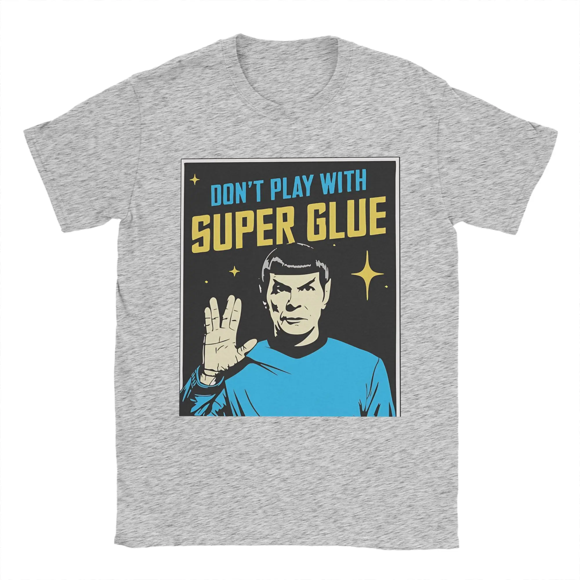 Speel niet met superlijm op! Star Trek T-shirt Heren Katoenen Vintage T-shirts O-hals T-shirt Korte Mouw Kleding Klassiek
