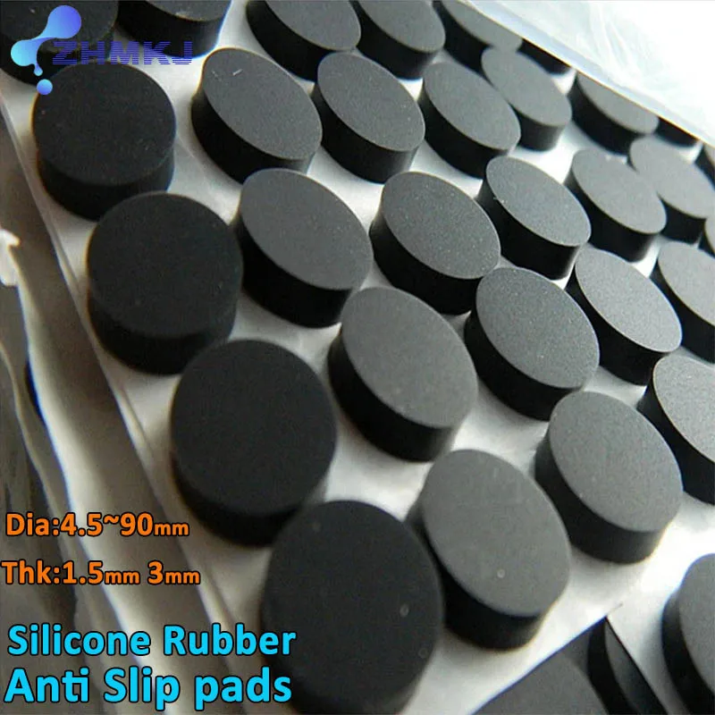 Black Rubber Anti Slip Round Pads Self-adhesive Damper Buffer Bumpers Feet Furniture Drawer Door Pad Notebook Non-slip Mats