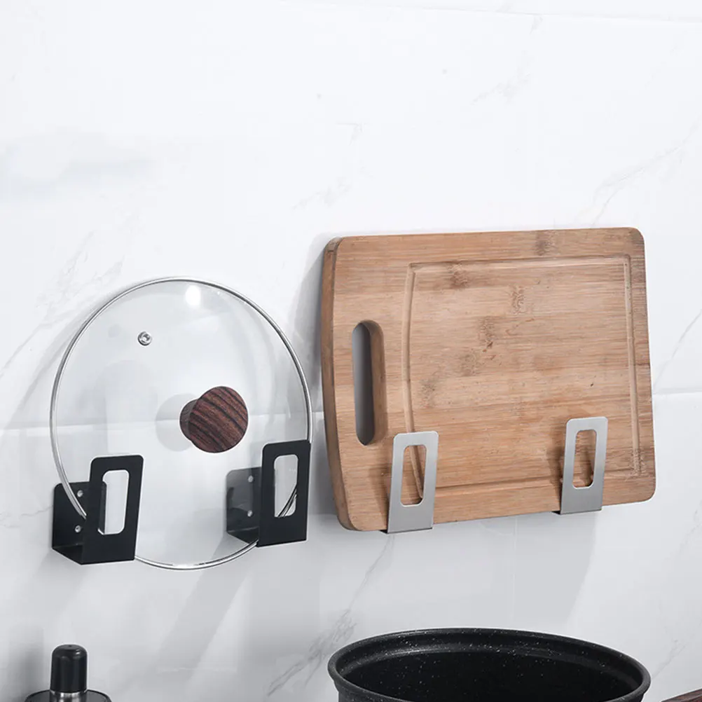 

Stainless Steel Mounted Pot Lid Organizer Pot Lid Organizer Rack Kitchen Storage Board Holder Silver Color