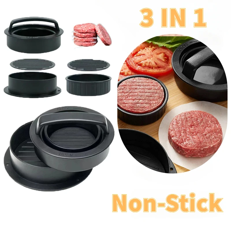 Hamburger Meat Press Maker Round Shape Non-Stick Stuffed Burger Patties Beef Grill Pie Press Mould Maker Kitchen Accessories