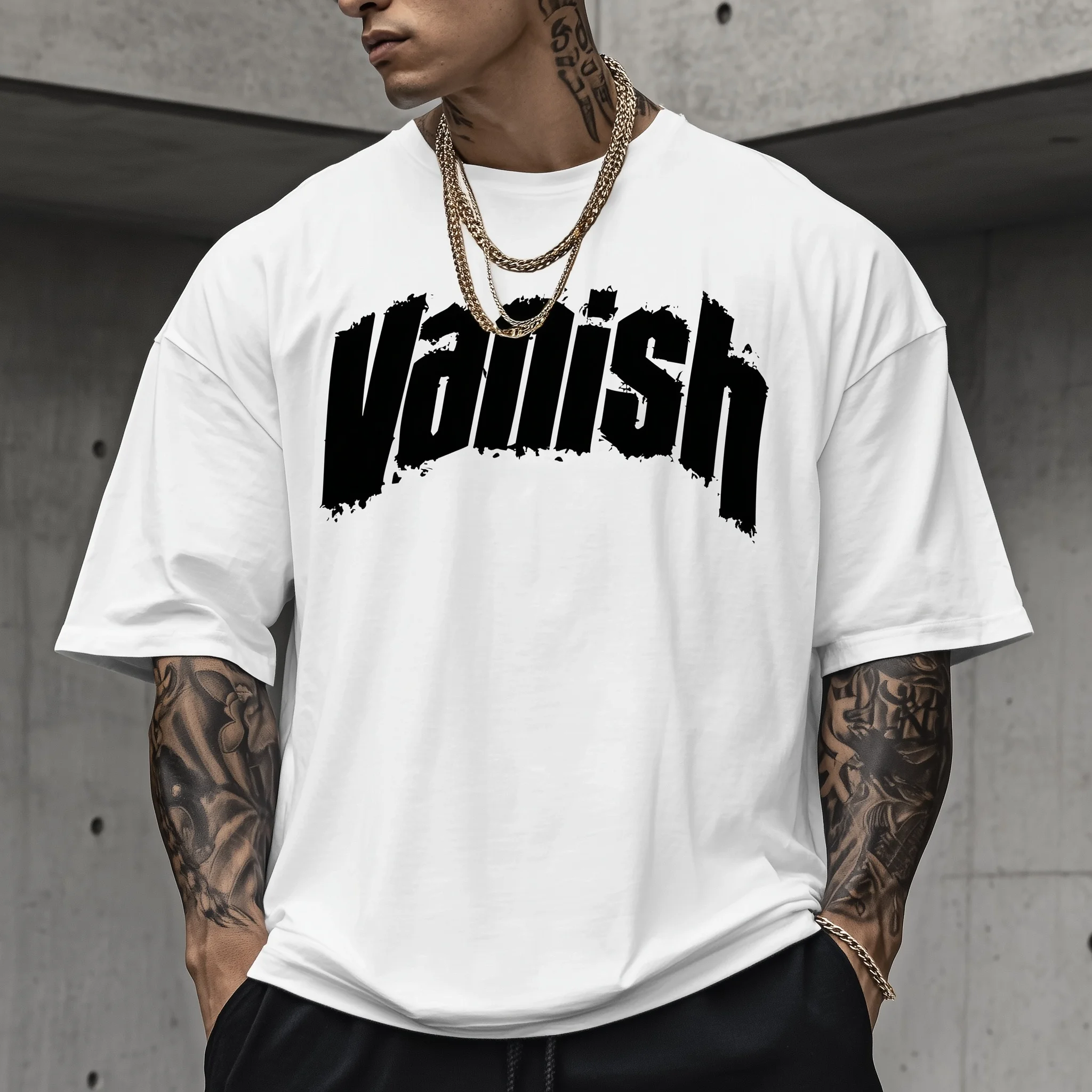 

Teevo Men's Casual T-Shirt with Vanish Graffiti Print for Streetwear Style
