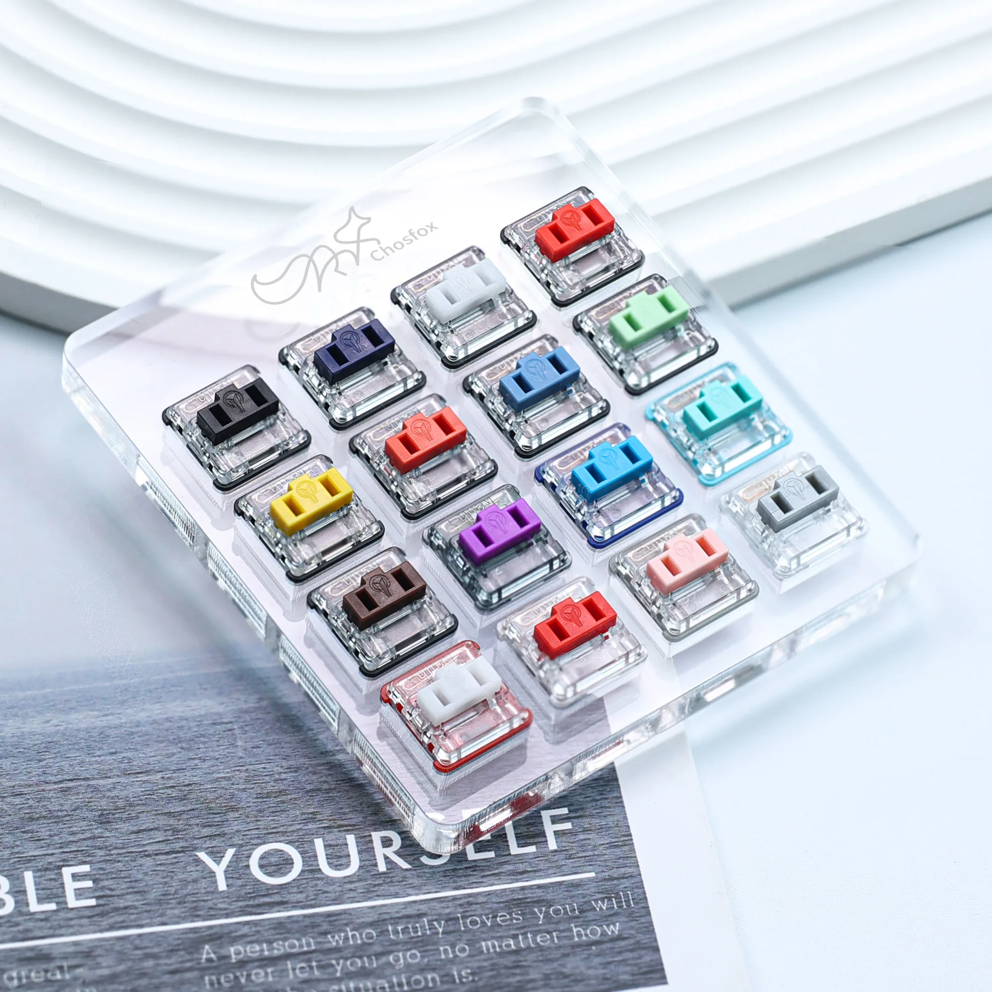 Acrylic 16-key Switch Tester Reduce Stress Kailh Choc Switch Linear/Tactile/Clicky/Silent Switch(Subject to the Actual Product)