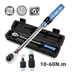 10-60N.m Torque Wrench 3/8 Inch Square Drive Torques Key ±3% High Precision Torque Wrench Professional Bicycle Automotive Tool