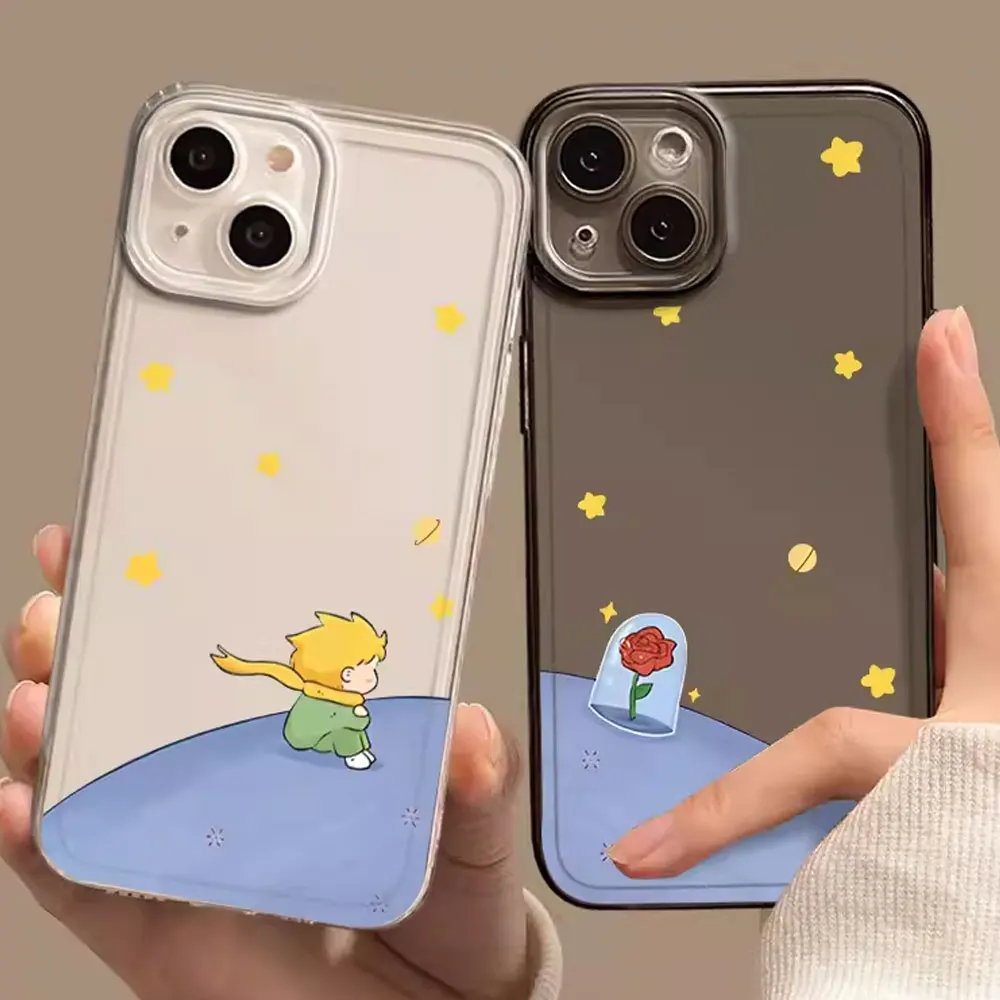 Cartoon The Little Prince Phone Case for IPhone 15 14 13 12 11 Pro Max Mini X XS 7 8 Plus SE2 Art Cases Soft Cover Couple Fundas