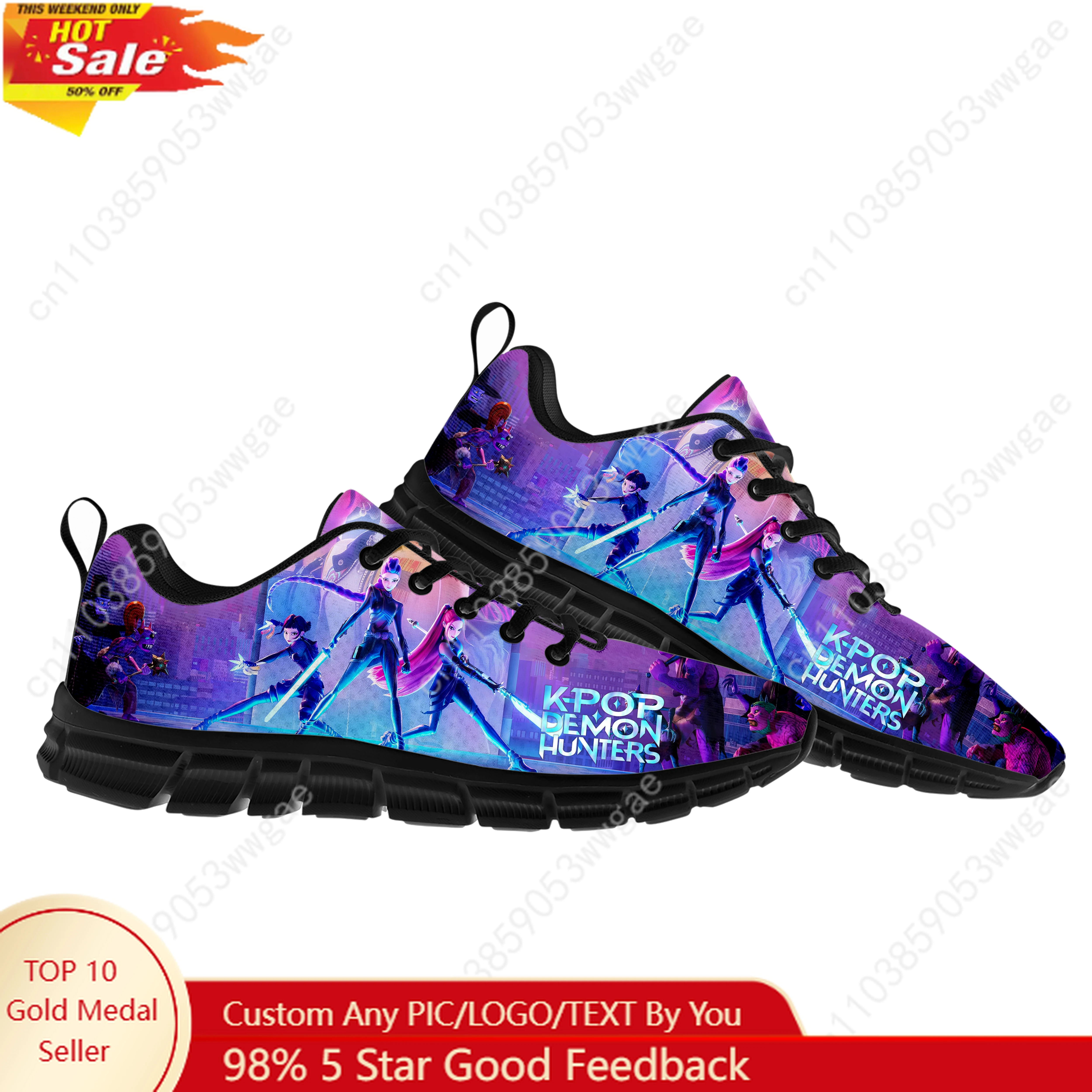 

KPop Demon Hunters Sneaker Mens Womens Teenagers Customized Sport Shoes Casual High Quality Comfortable Durable Customized Shoes