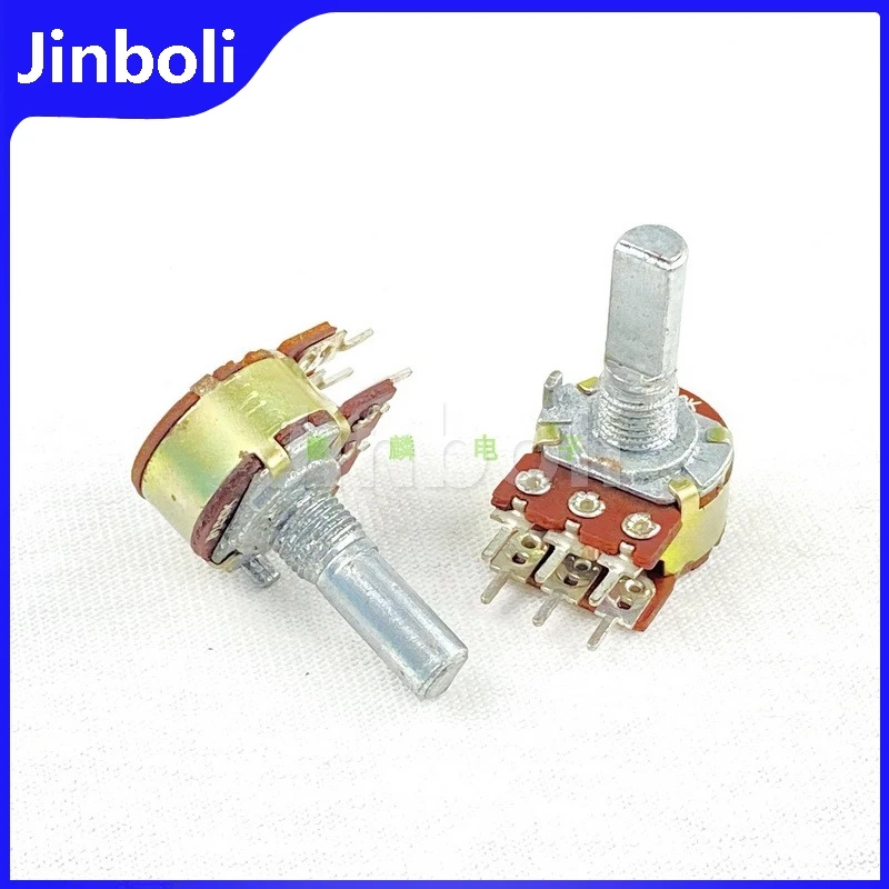 

2PCS 16 Type B100K 6Pins Double Speaker Amplifier Audio High And Low Volume Potentiometer 20mm Half Shaft