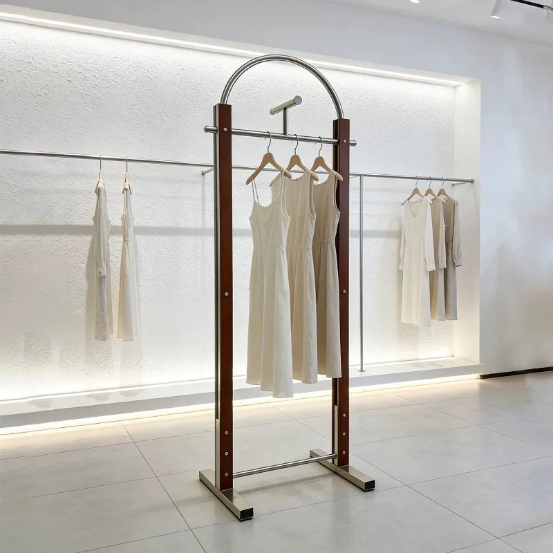 Light luxury high-end clothing store Nakajima, rust-proof and durable women's clothing store is hanging side-hanging dual-purpos