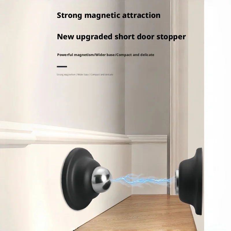Upgraded Punch‑Free Low‑Profile Magnetic Door Holder, Noise‑Dampening Anti‑Collision Door Catch for Household Bathroom Interior