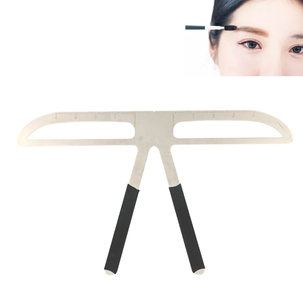 المهنية الحاجب استنسل حاكم قابلة لإعادة الاستخدام ثلاث نقاط التوازن مستقيم الحاجب الرسم أداة قياس سريع الحاجب الإستنسل عدة