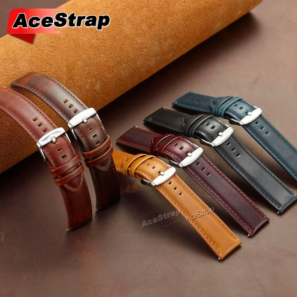 اليدوية الجلود سوار حزام عالمي ل Seiko حزام (استيك) ساعة 18 مللي متر 20 مللي متر 22 مللي متر 24 مللي متر 26 مللي متر الإفراج السريع معصمه النساء الرجال حزام #3