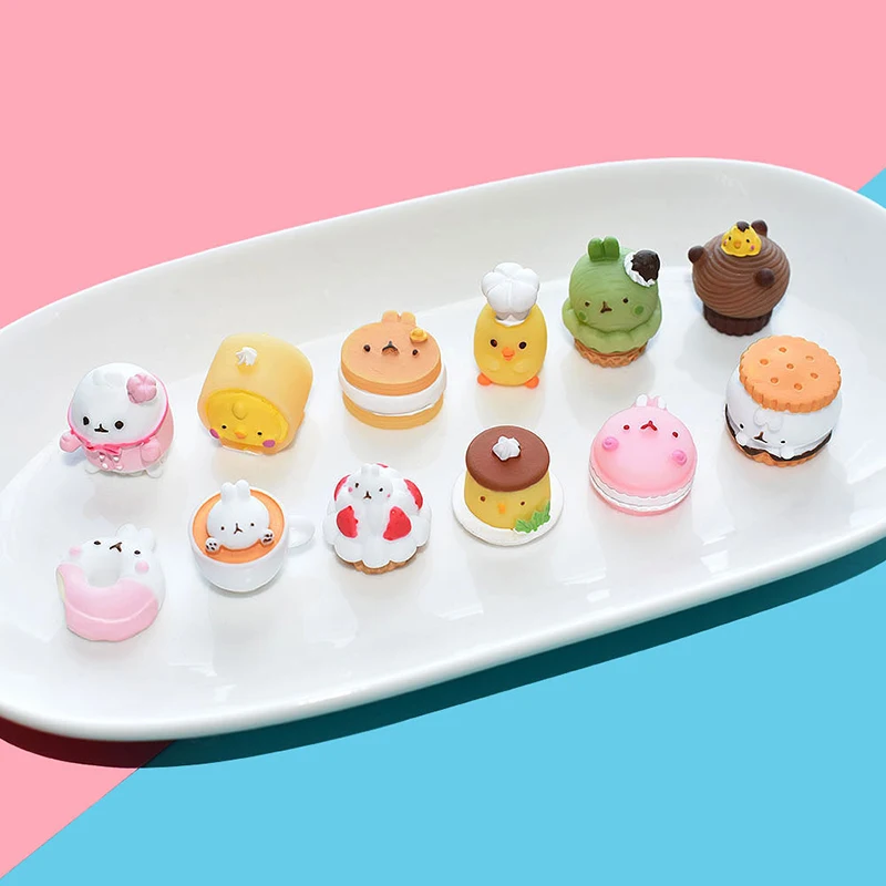 Mini maison de courses de desserts, maison de poupées, gâteau de dessin animé, strass, cuisine, accessoires alimentaires, 10 pièces