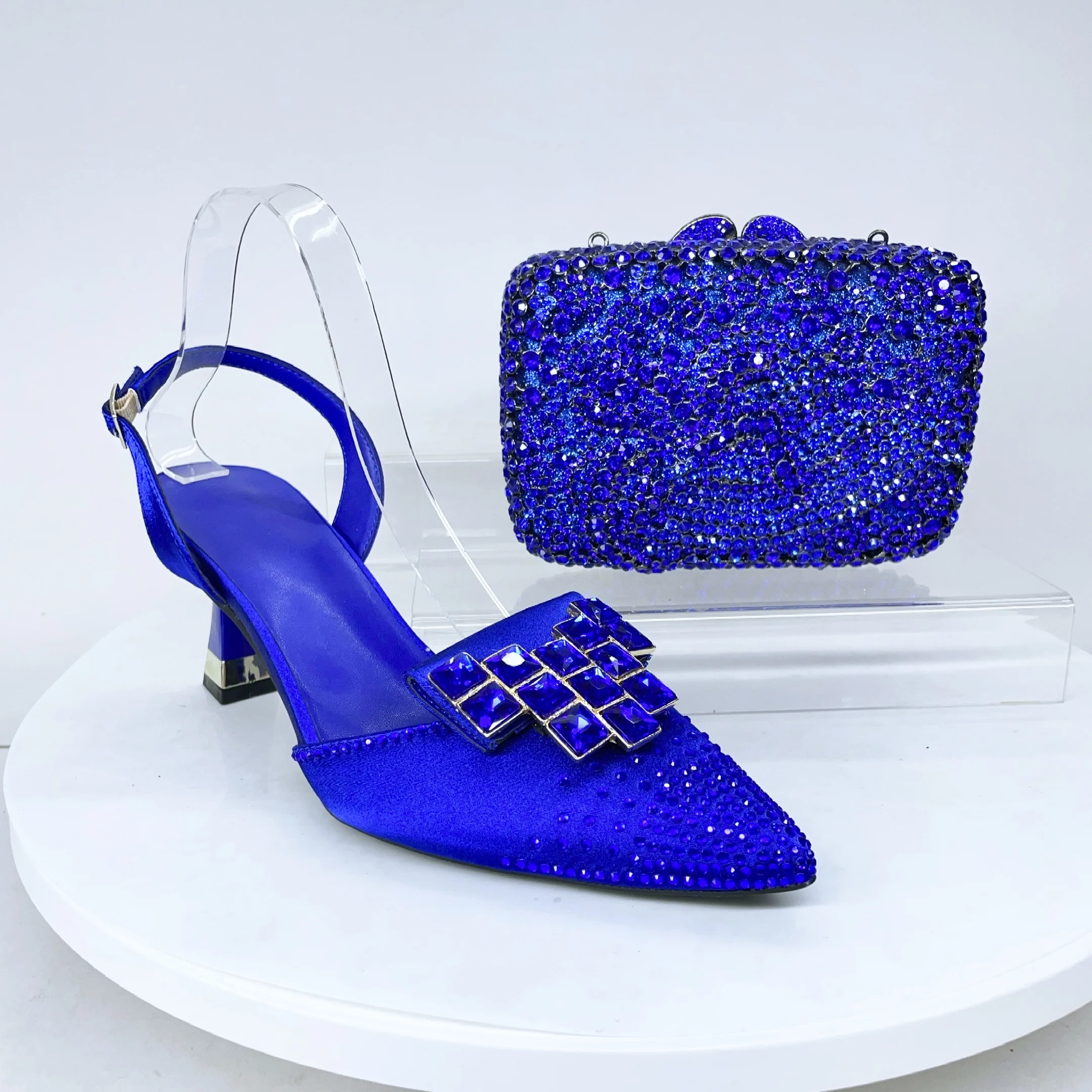 

LNATISNOVA/женские босоножки на шпильке с синими кристаллами, комплект обуви и сумки с драгоценными камнями, туфли на танкетке на высоком каблуке со стразами для свадебных кошельков