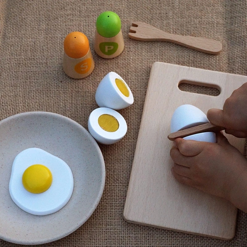 Brinquedo de cozinha simulação da criança do motor fino habilidade formação quebra-cabeça madeira primária montessori bebê presente aniversário qx2d