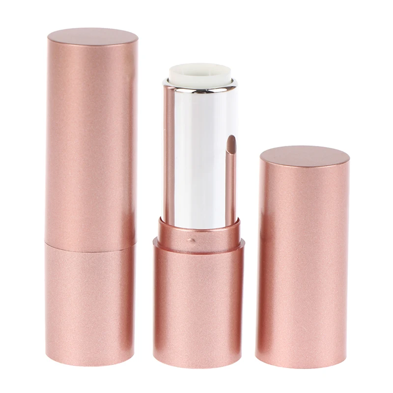 หลอดลิปสติกแบบเติมได้ขนาด 3.5 มล. พร้อมฝาปิด  แบบแมทท์ สีชมพู  สำหรับใส่ลิปบาล์ม  ภาชนะเปล่าสำหรับทำเครื่องสำอาง  ภาชนะสำหรับใส่ครีม