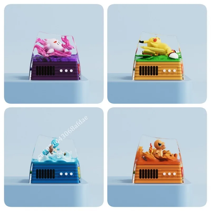 pokemon-gengar-pikachu-charmander-anime-keycap-transparent-resin-keys-caps-for-mechanical-keyboard-cap-custom-holiday-toy-gifts