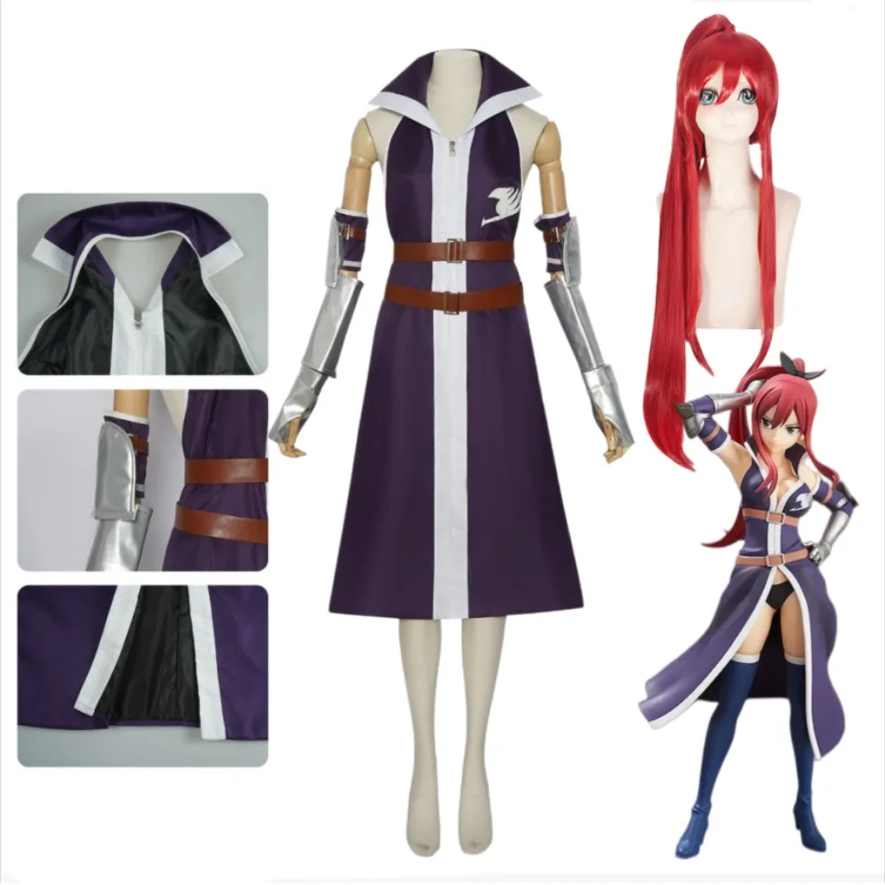 

Fairy Tail Erza Scarlet 3rd Generation Same Style Cosplay Costume Adult Women Halloween Carnival Party Comic Con Stage Wear