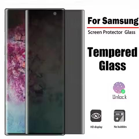 Privacy Screen Protectors For Samsung S24 S23 Ultra S22 S21 S20 S10 Plus Galaxy Note 20 10 Plus Curved Anti-spy Tempered Glass