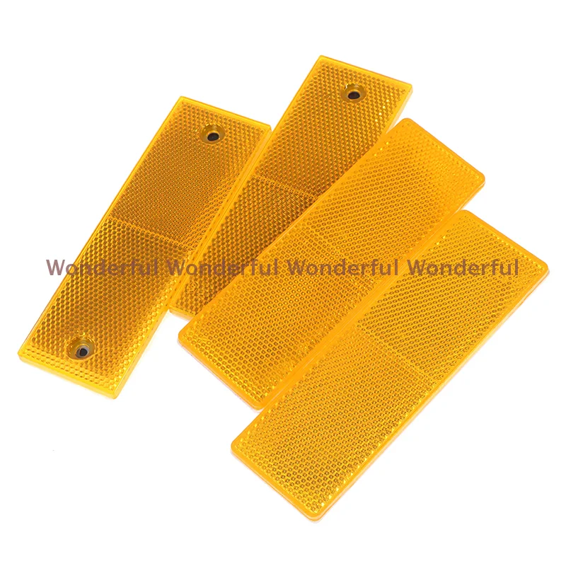 

Motorcycle Adhesive Rectangle Plastic Reflector Reflective Warning Plate Stickers Safety Sign 2 PCS Red/White/Orange Truck