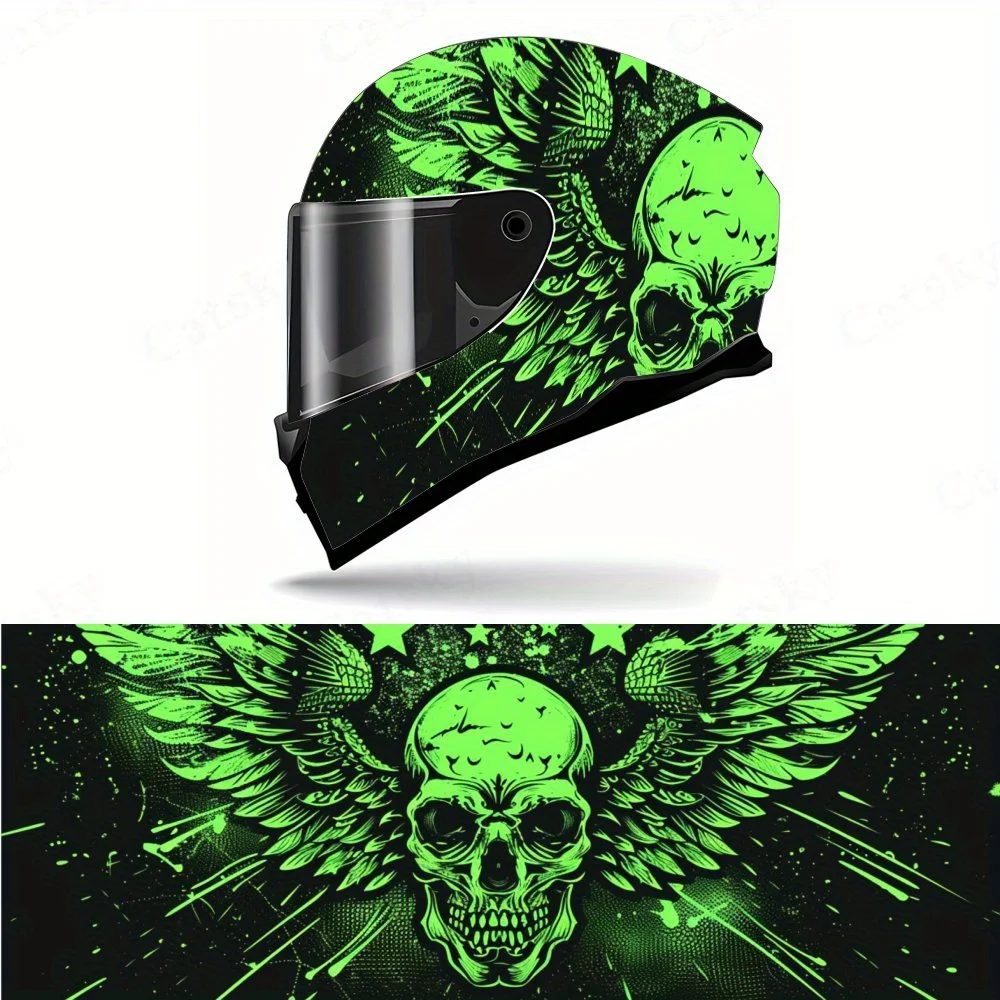 

Ghost Wings & Starlight Helmet Vinyl Wraps, Waterproof Scratch-Resistant Full Face Helmet Decals, Durable PVC Artistic Design, I
