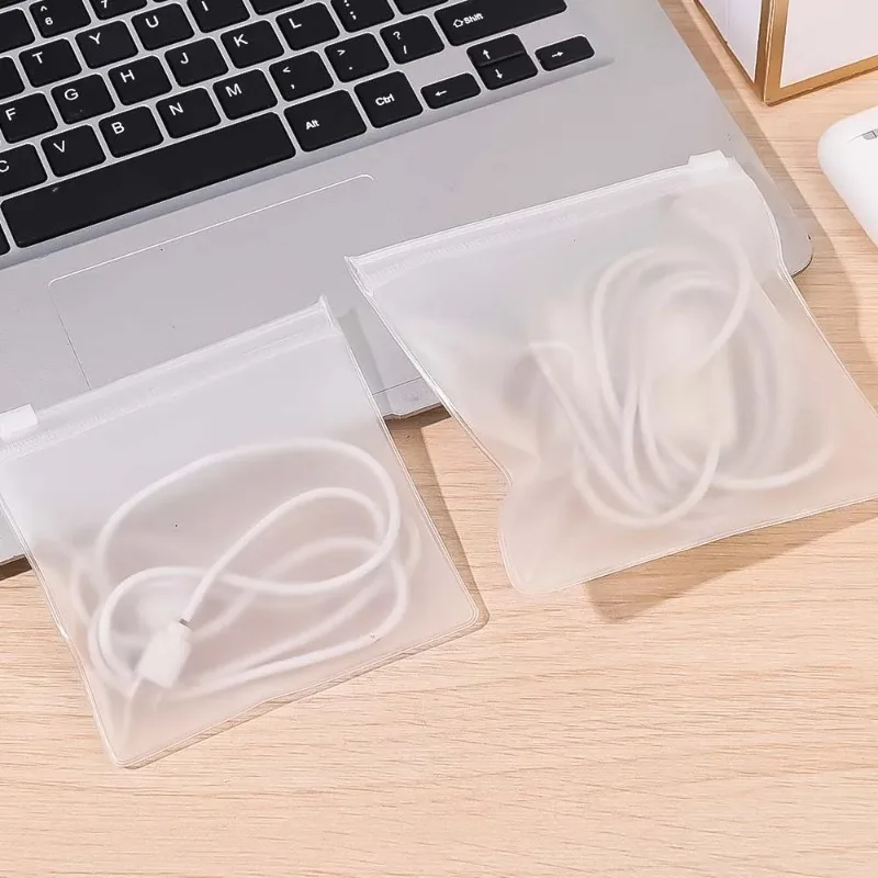 透明なPVCポーチ,充電器付き収納バッグ,データケーブル,防水オーガナイザーバッグ,再利用可能なポケット,つや消しマット,10-1個