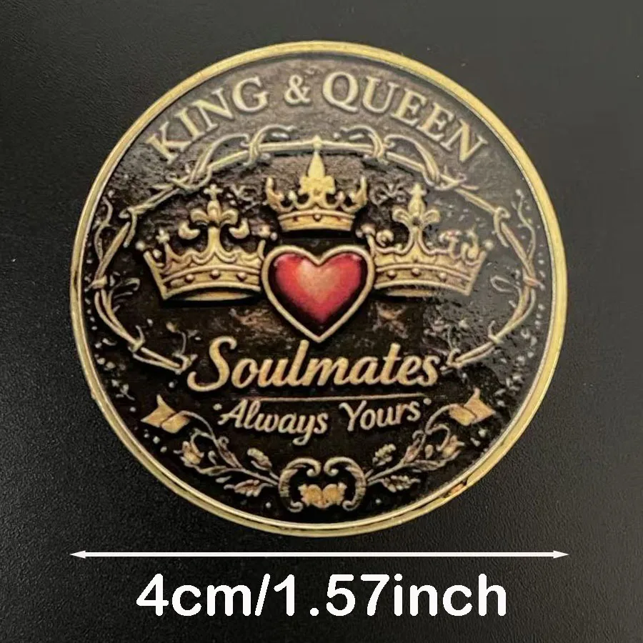 Soulmate King & Queen Souvenir Coin Skull Crown Collection Coin Gift