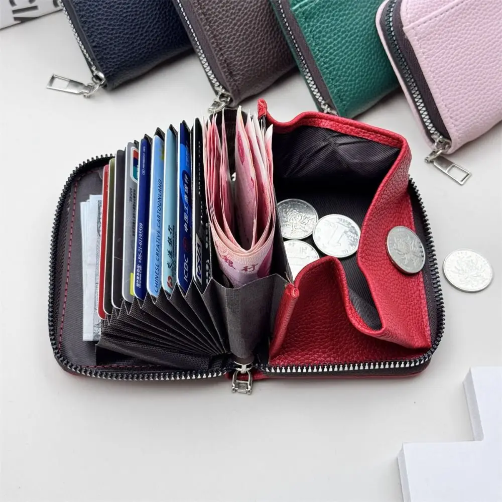 

PU Leather Women's Wallet Multi-Cards Slot Anti-theft Mini Coin Pocket Waterproof Korea Style Credit Cards Holder Men