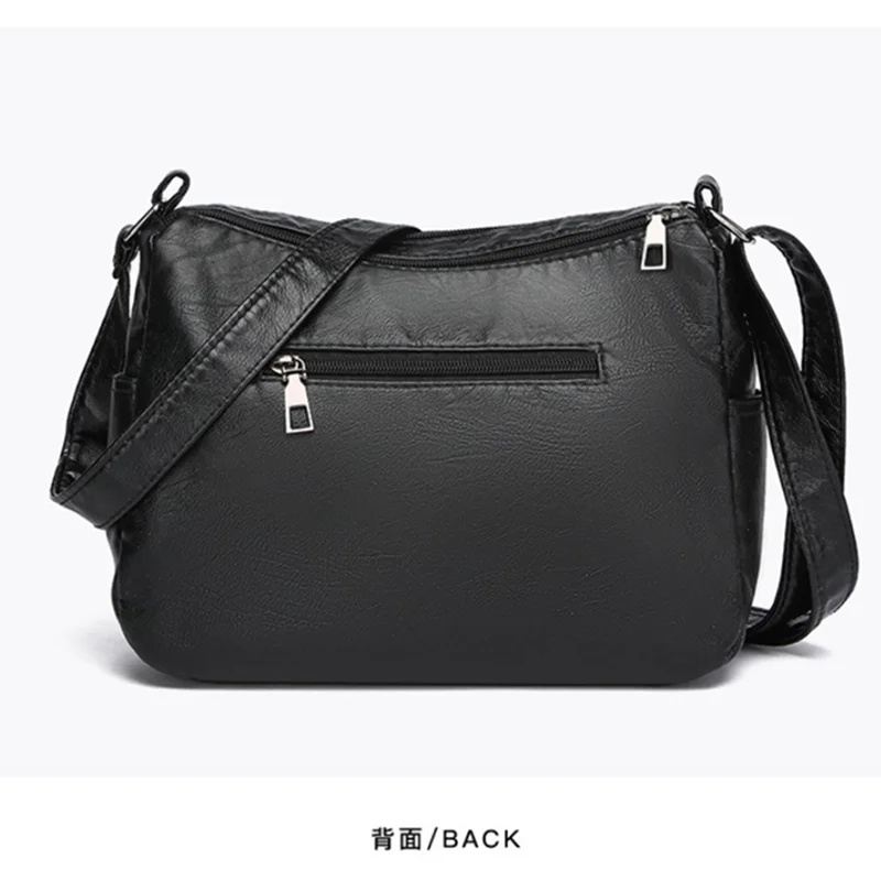 Borsa a tracolla impermeabile in morbida pelle PU borsa a tracolla Casual retrò da donna tasche Multiple borse classiche di grande capacità per