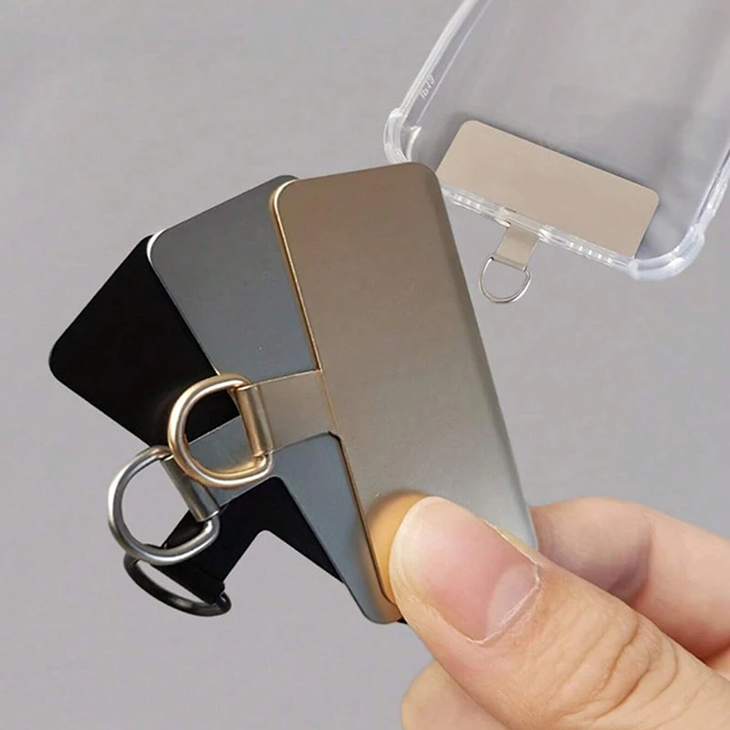 

4-1pcs Stainless Steel Metal Cellphone Lanyard Gasket Patch Anti-lost Detachable Mobile Phone Rope Card Clip Strap Hang Cord Tab