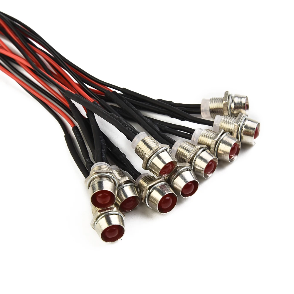 

High Quality LED Indicator LED Light Bulb Light Bulb 12V Waterproof 8mm Accessories Car DC 12V Indicator Lamp Parts