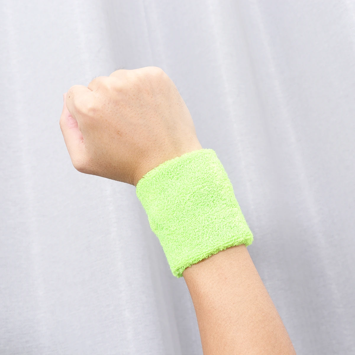 

5 PCS Fluorescent Green Headband Wristguard Set Exercise Sweatband Fitness Wristbands Headbands Sports Anti-sweat Running Miss